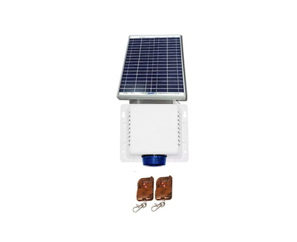 Kit Alarma comunitaria solar Gabinete plastico 15 Watts 110 DB + 2 controles