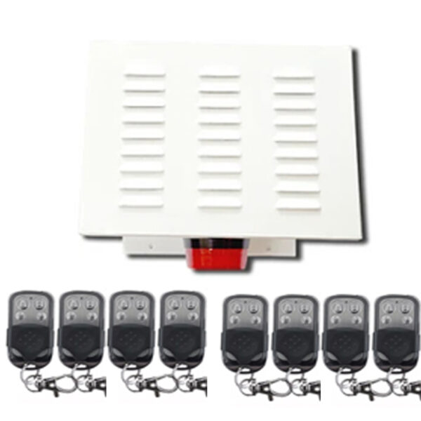 Kit Alarma comunitaria 15 Watts 110 DB + 8 controles