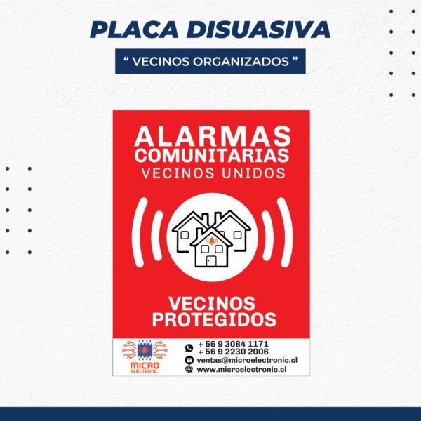 PLACA DISUASIVA ALARMA COMUNITARIA