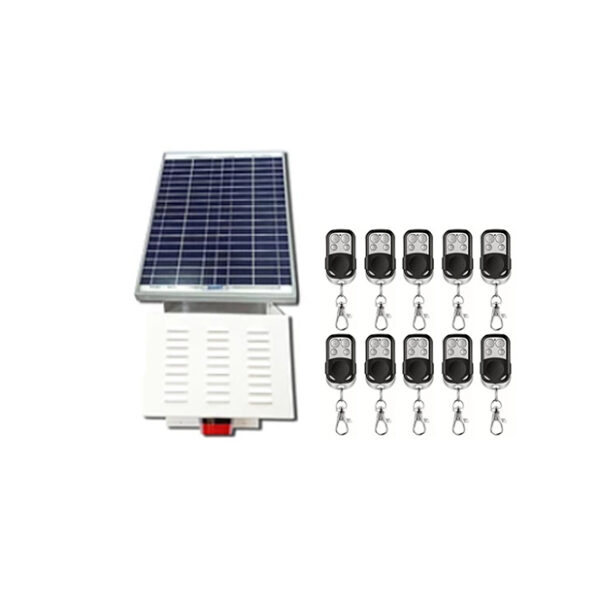 Kit Alarma comunitaria Solar 15 Watts 110 DB + 10 controles